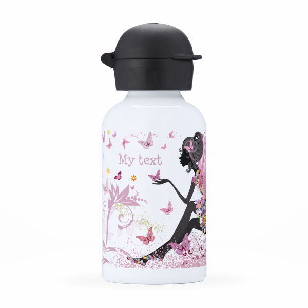 Children's personalized insulated water bottle - Fairy and butterflies