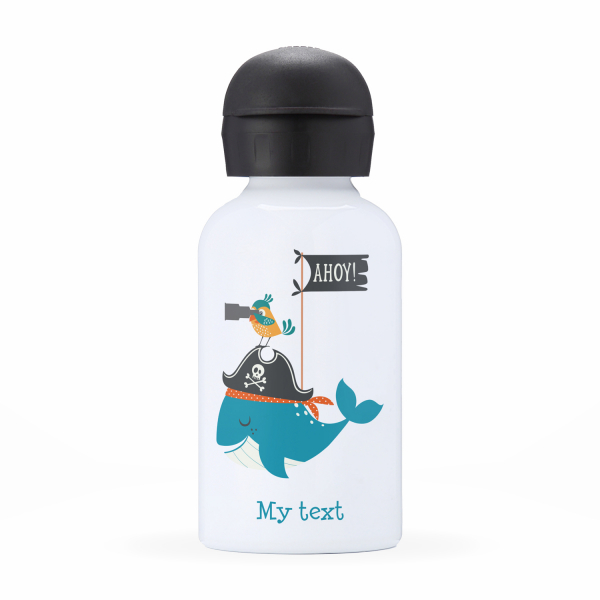 Children's personalized insulated water bottle - Pirate whale