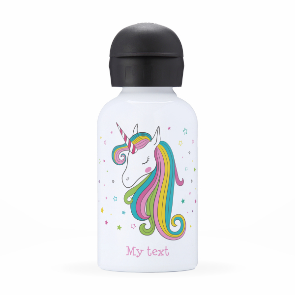 Children's personalized insulated water bottle - Unicorn and stars