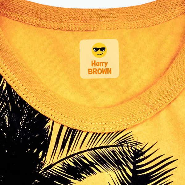 Iron-on clothing square labels