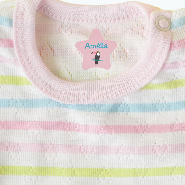 Iron-on clothing star labels