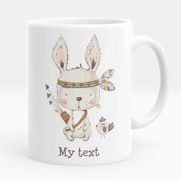 Personalized cup - American Indian bunny