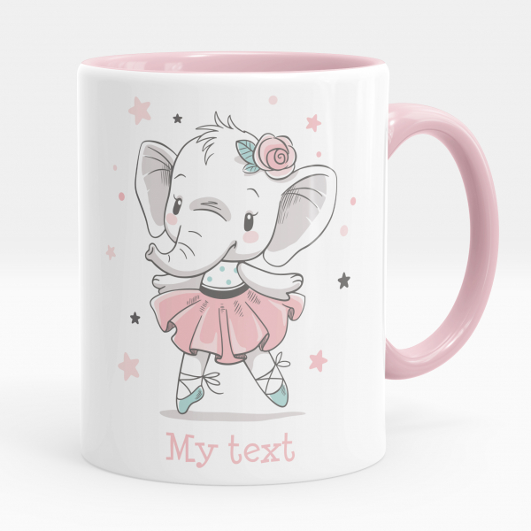 Personalized cup - Ballerina elephant