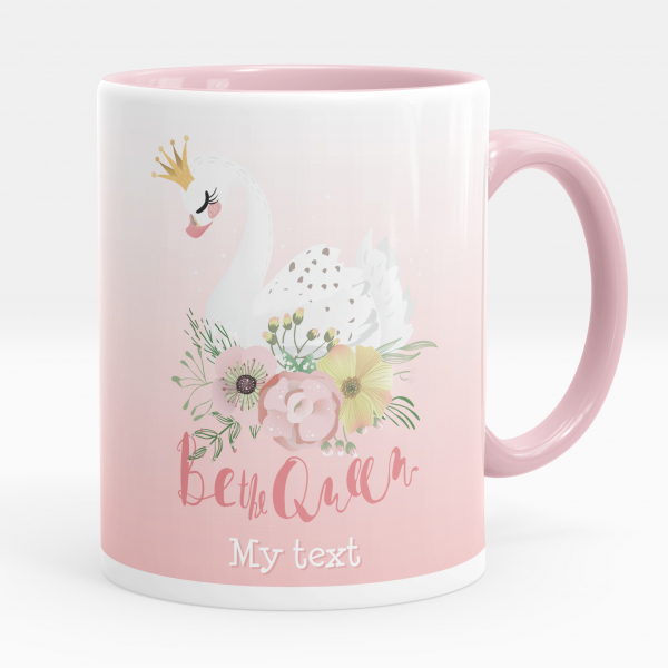 Personalized cup - Be the Queen swan