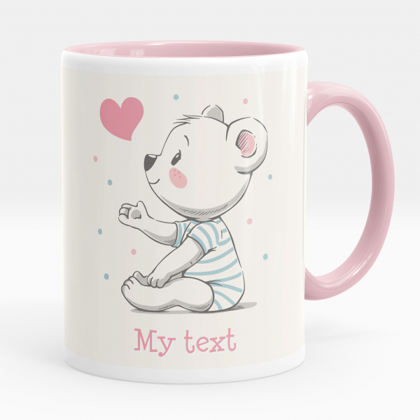 Personalized cup - Bear and heart