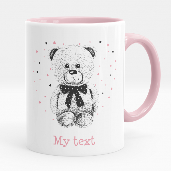 Personalized cup - Bear and hearts