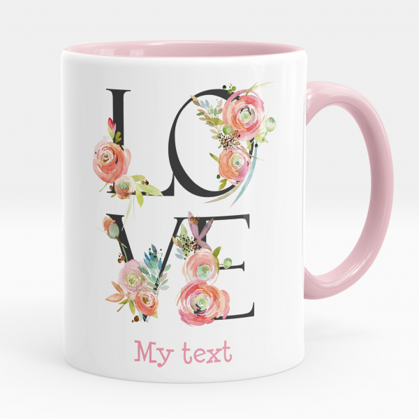 Personalized cup - Floral love