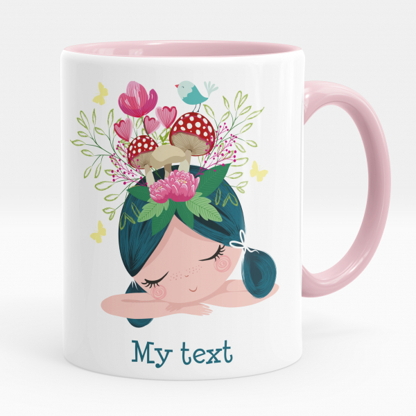 Personalized cup - Girl and toadstools
