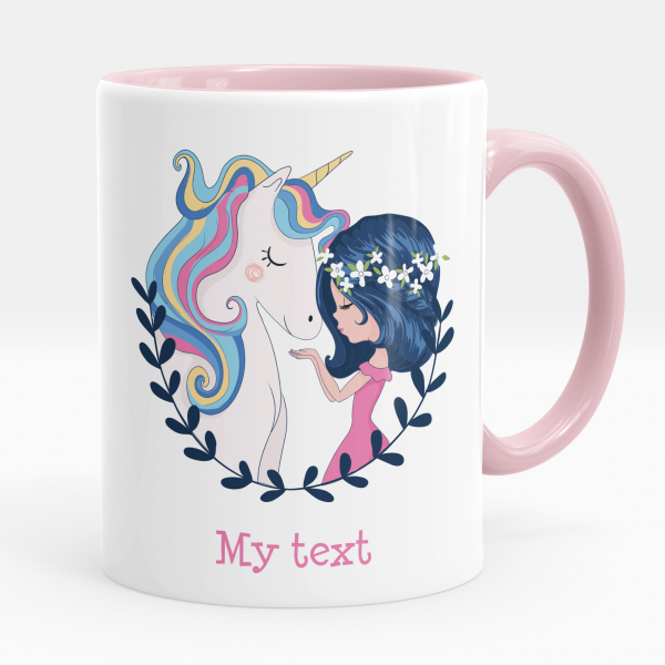 Personalized cup - Girl and unicorn