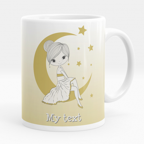Personalized cup - Girl on the moon