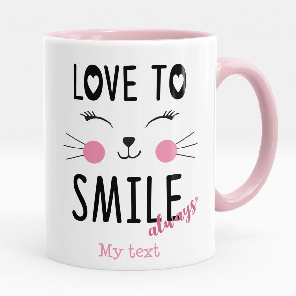 Personalized cup - Love to smile always
