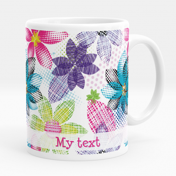 Personalized cup - Multicolored flowers
