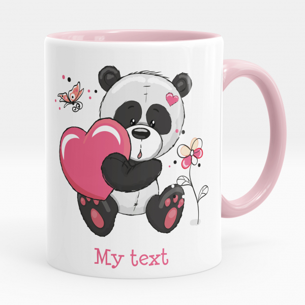 Personalized cup - Panda and heart