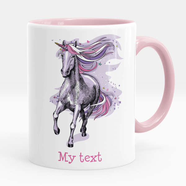 Personalized cup - Purple unicorn