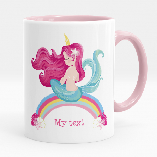 Personalized cup - Rainbow mermaid