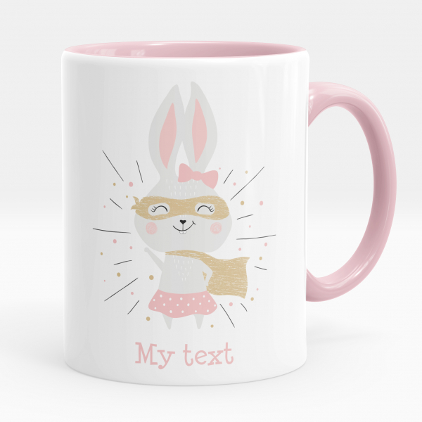Personalized cup - Superhero bunny