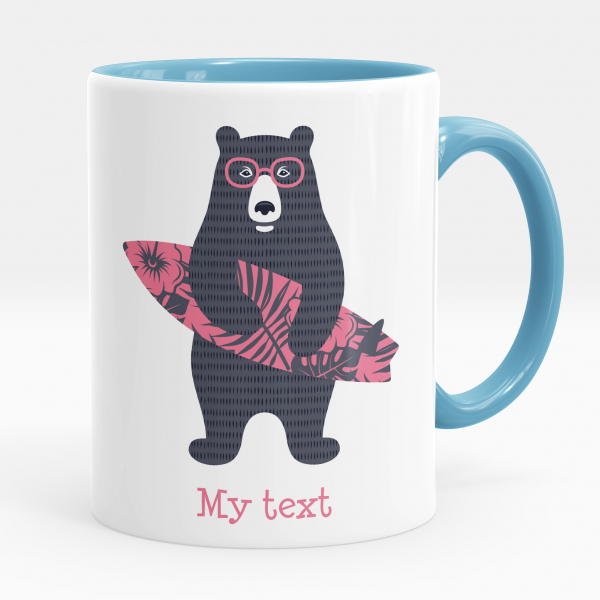 Personalized cup - Surfer bear