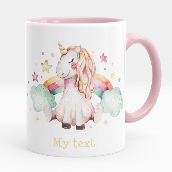 Personalized cup - Unicorn and cloud