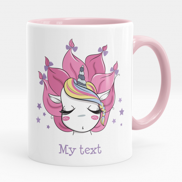 Personalized cup - Unicorn and stars