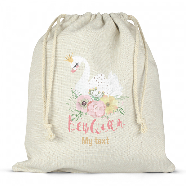 Personalized drawstring lunch box bag - Be the Queen swan