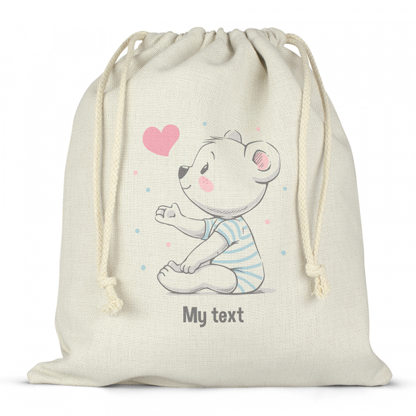 Personalized drawstring lunch box bag - Bear