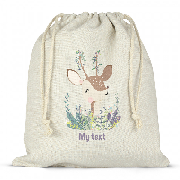 Personalized drawstring lunch box bag - Fawn