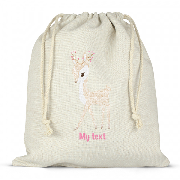 Personalized drawstring lunch box bag - Fawn
