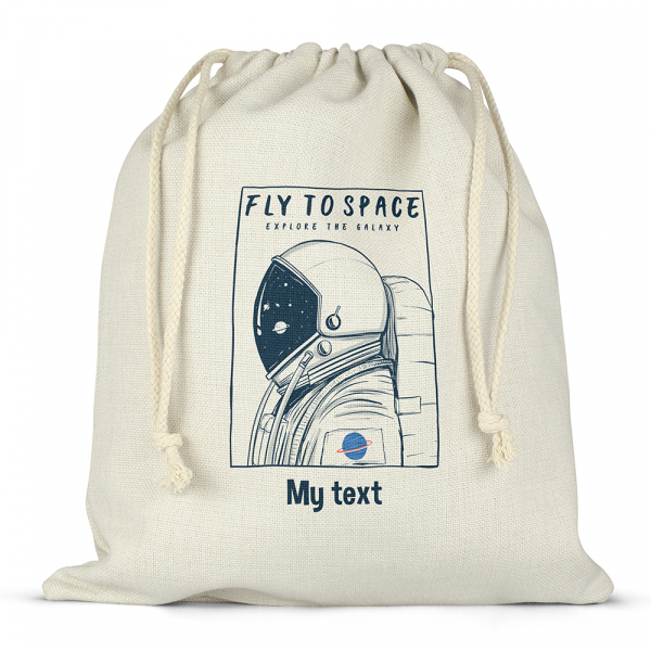 Personalized drawstring lunch box bag - Fly to space