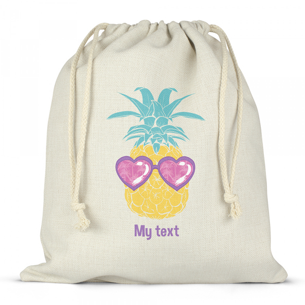 Personalized drawstring lunch box bag - Pineapple