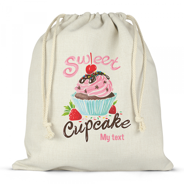 Personalized drawstring lunch box bag - Sweet cupcake