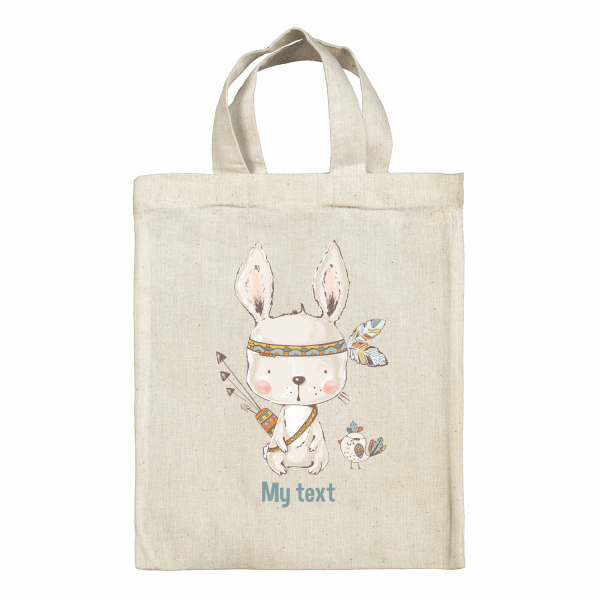 Personalized lunch box tote bag - American Indian bunny