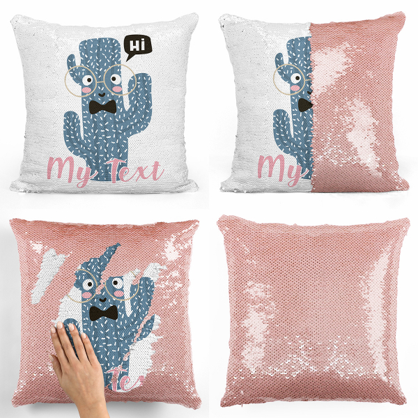 Personalized magic sequin cushion - Cactus