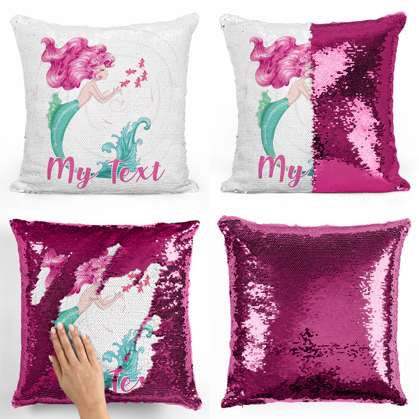 Personalized magic sequin cushion - Ocean mermaid