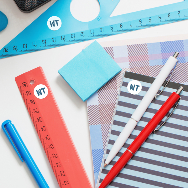 Round stickers with initials