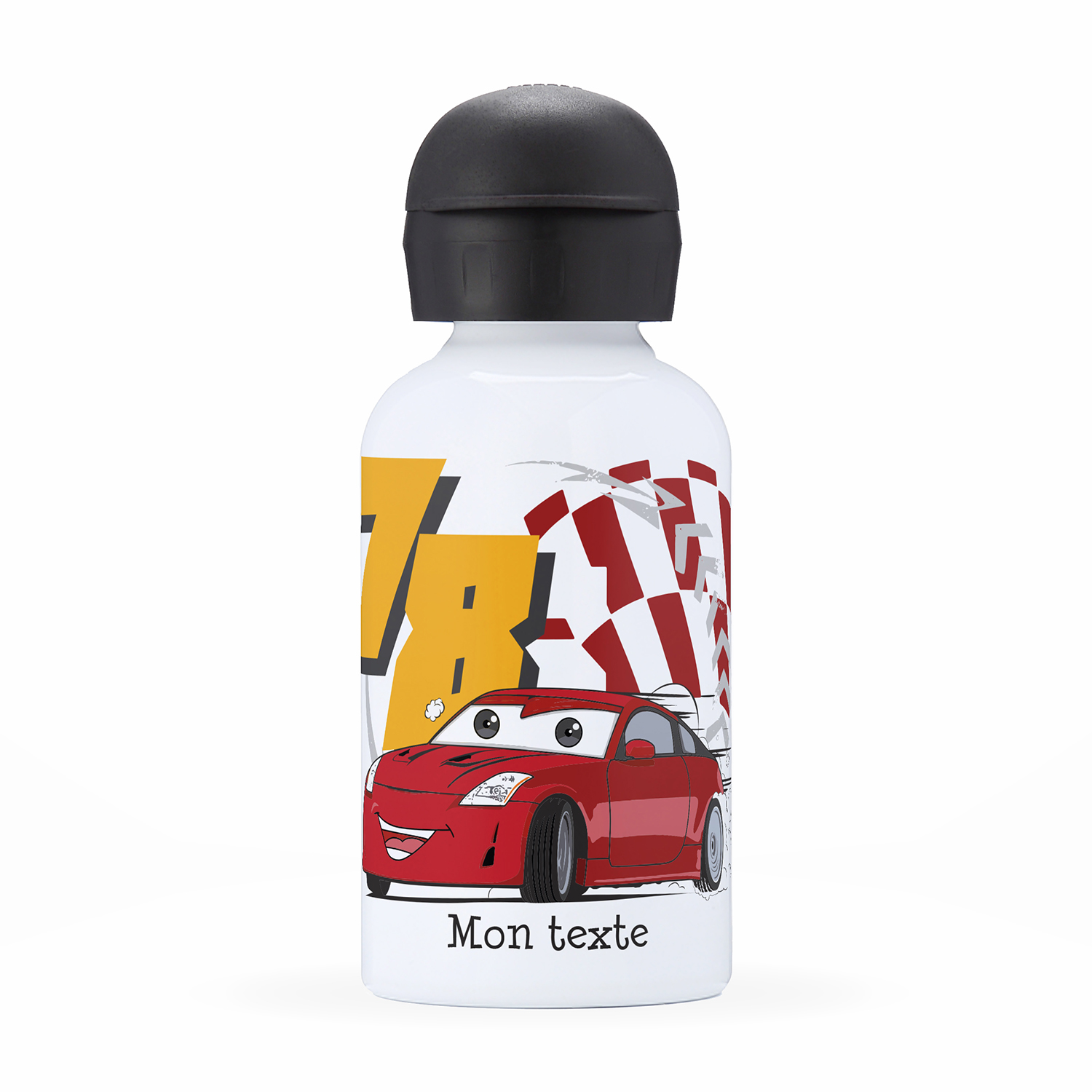 Labels Folies : Children's personalized insulated water bottle - Race car