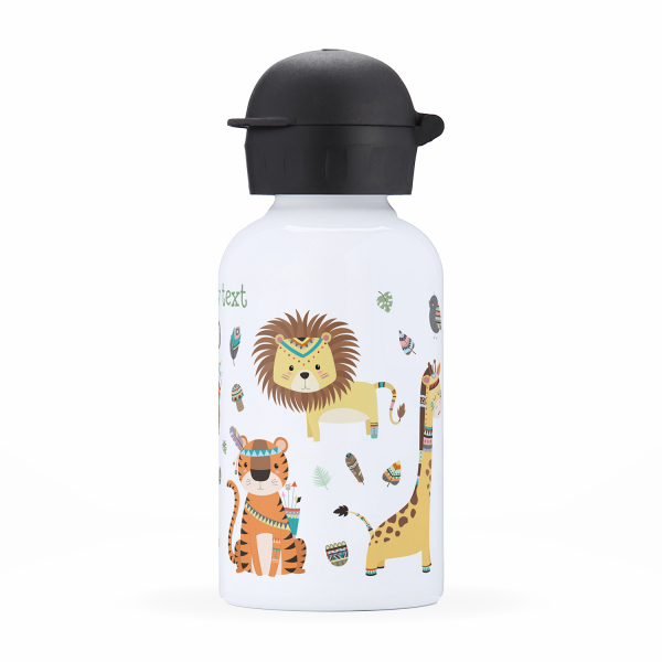 Children's personalized insulated water bottle - American Indian animals