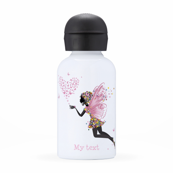 Children's personalized insulated water bottle - Fairy, heart and butterflies