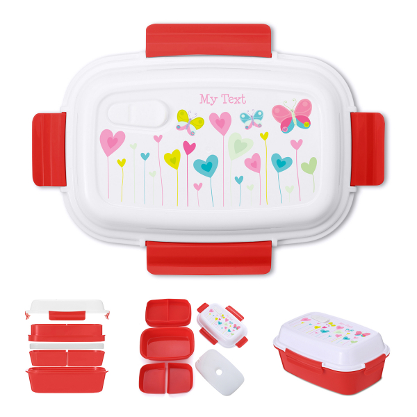 Flowers, hearts and butterflies Lunch box child