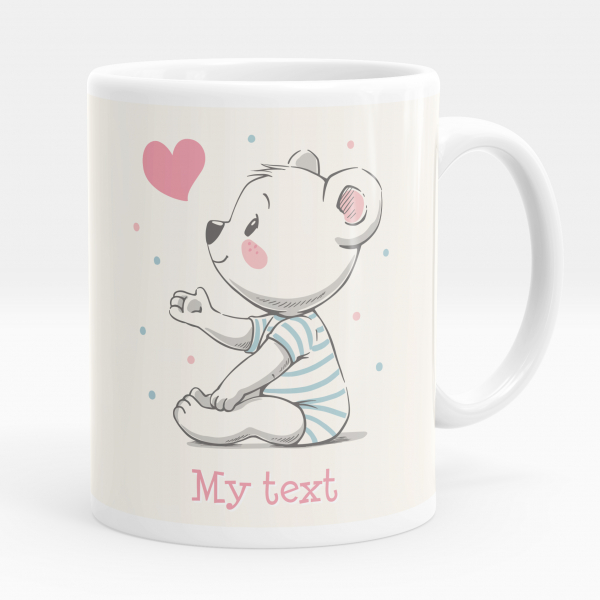 Personalized cup - Bear and heart