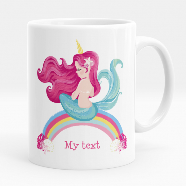 Personalized cup - Rainbow mermaid