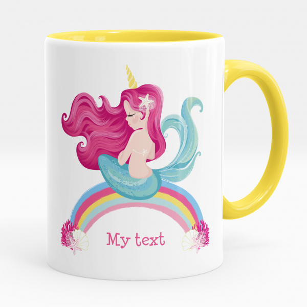 Personalized cup - Rainbow mermaid