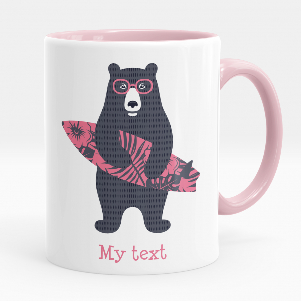 Personalized cup - Surfer bear