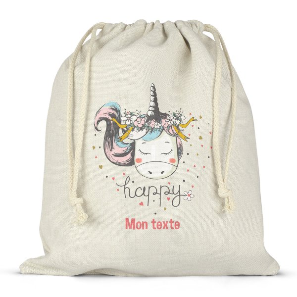 Personalized drawstring lunch box bag - Unicorn