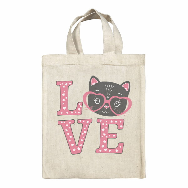 Personalized lunch box tote bag - Cat love