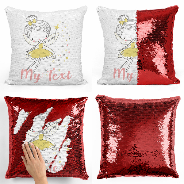 Personalized magic sequin cushion - Fairy