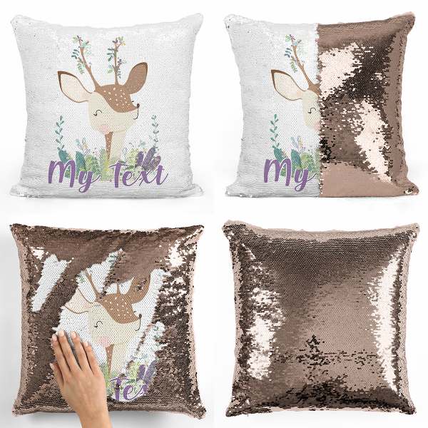 Personalized magic sequin cushion - Fawn