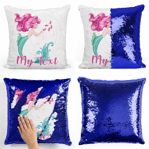 Personalized magic sequin cushion - Ocean mermaid