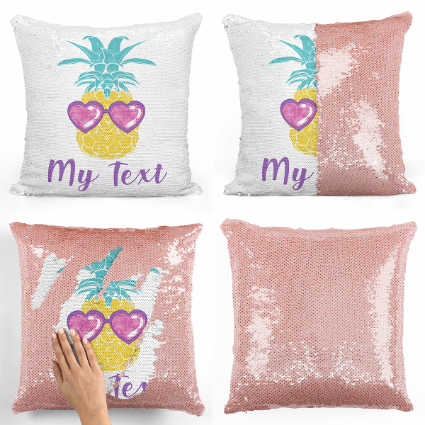 Personalized magic sequin cushion - Pineapple