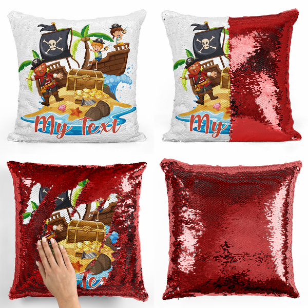 Personalized magic sequin cushion - Pirates