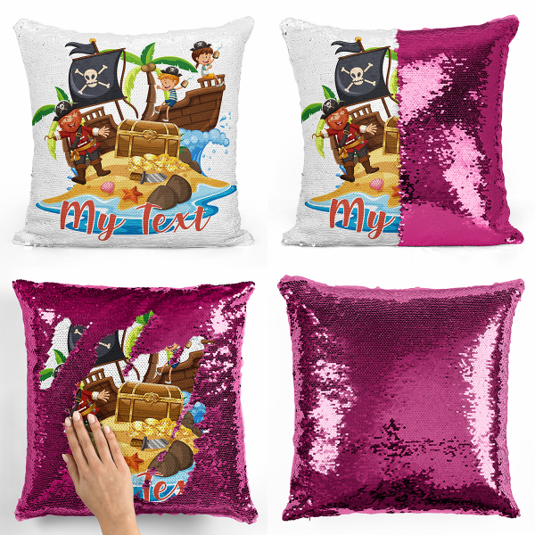 Personalized magic sequin cushion - Pirates